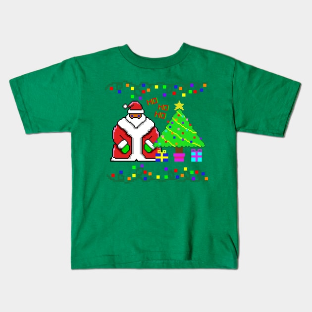 Santa Claus Ho Ho Ho Kids T-Shirt by RD Doodles